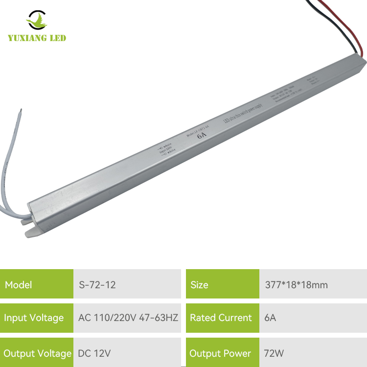 Ultracienki zasilacz LED 12v6a