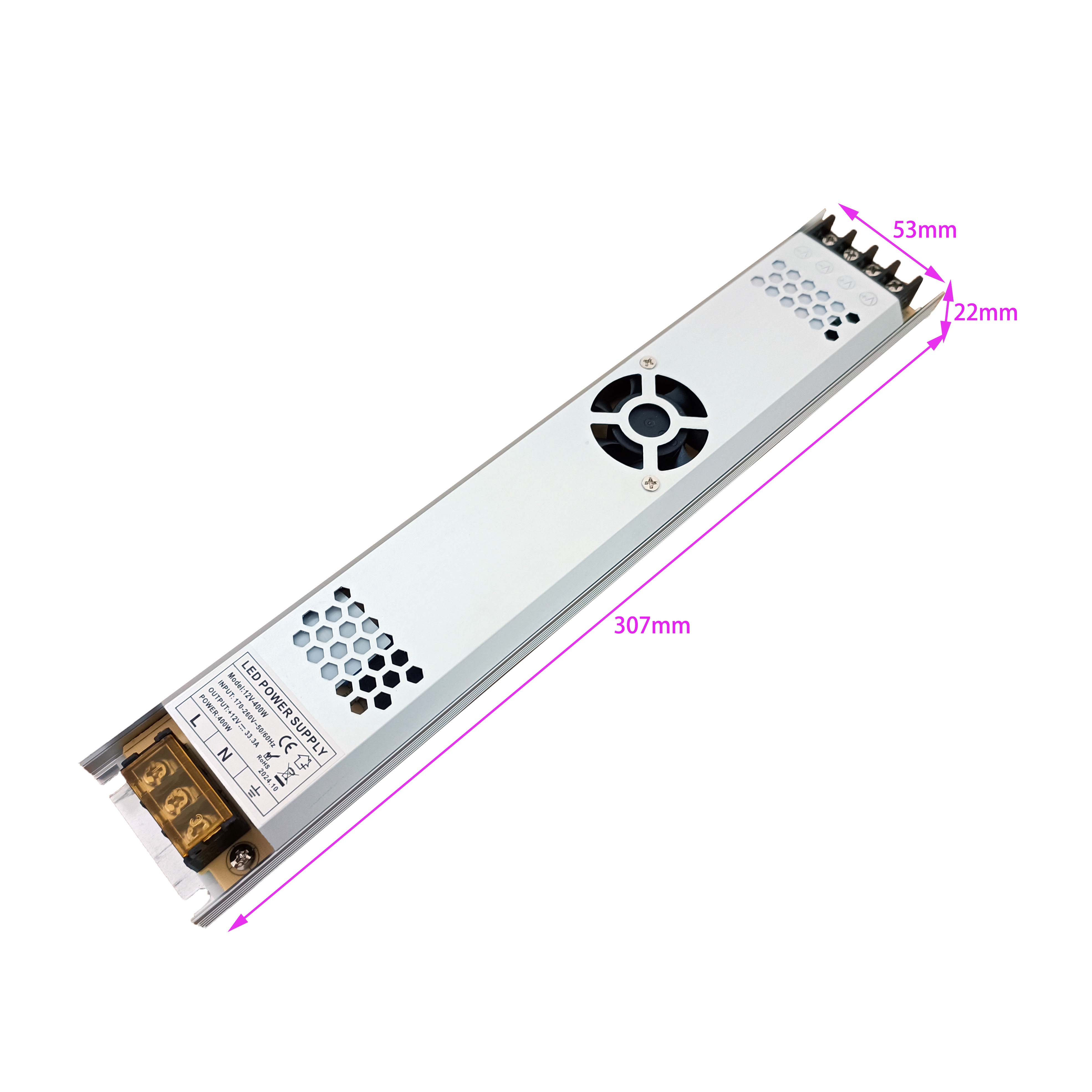 Zasilacz DC 12 V 400 W Ultra cienki zasilacz LED