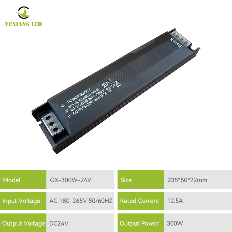 Zasilacz impulsowy Slim LED o stałym napięciu 24V300W, półwypełniony
