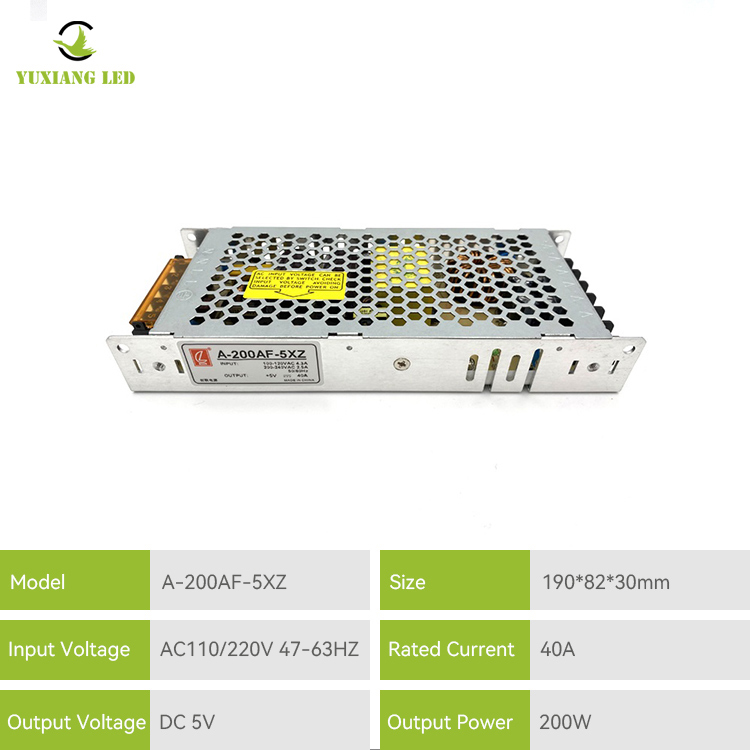 Zasilacz wyświetlacza LED 5V 40A 200W CZCL A-200AF-5XZ