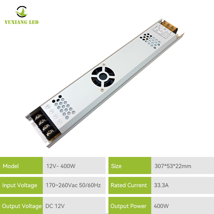 Ultracienki zasilacz LED DC 12 V 400 W