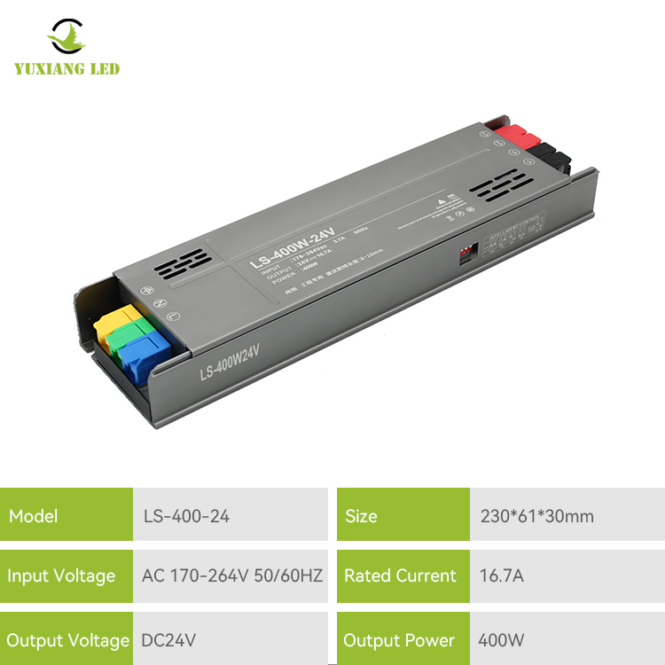 Model z częściowo doniczoną gumą Liniowy zasilacz oświetleniowy o pełnej mocy 24V400W